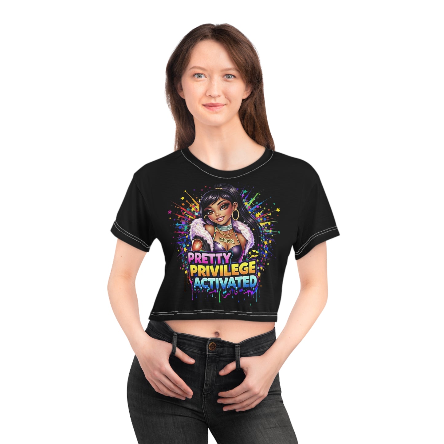 Pretty Privilege Activated Crop Tee — Bold Graphic Women’s Crop Top