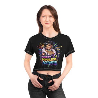 Pretty Privilege Activated Crop Tee — Bold Graphic Women’s Crop Top