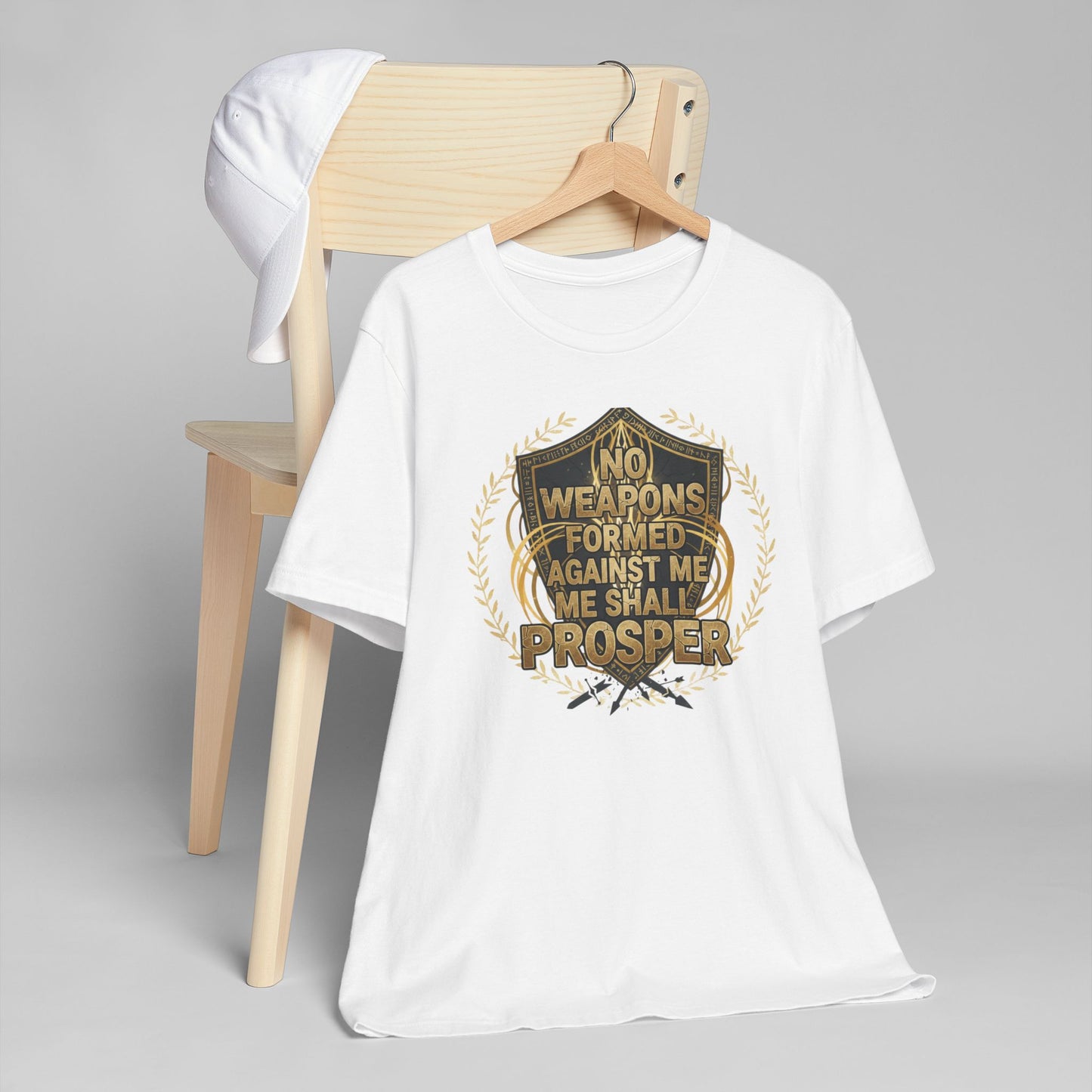 No Weapons Formed Against Me Shall Prosper Shield T-Shirt