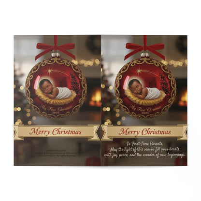 Christmas Baby Greeting Cards (7-Pack) — "Merry Christmas" New Parents First Christmas Card Set