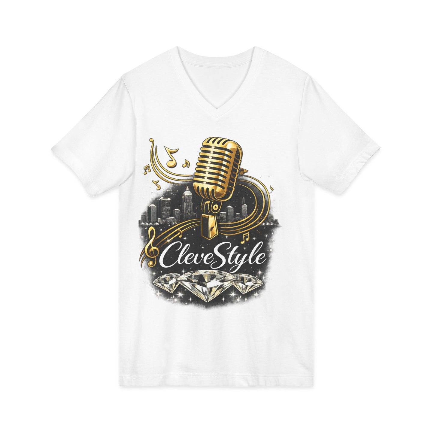 Cleveland Music Vintage Microphone V-Neck Tee