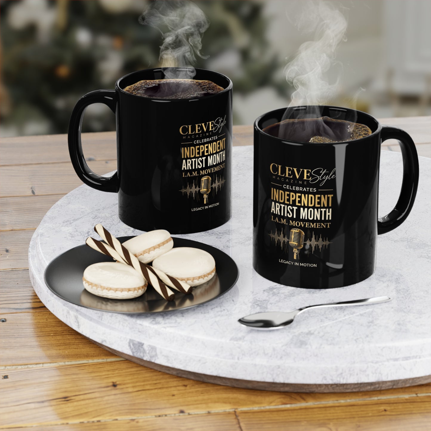 Independent Artist Month Black Coffee Mug — 11oz Commemorative Ceramic