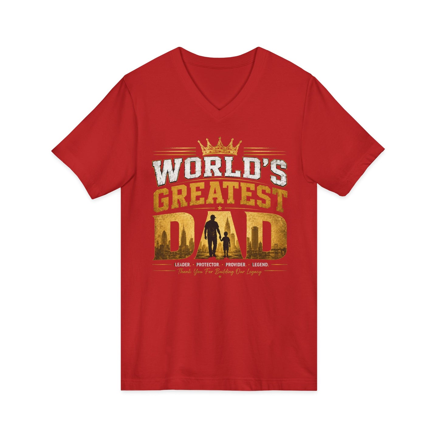 World's Greatest Dad V-Neck Tee — Father's Day Gift Shirt