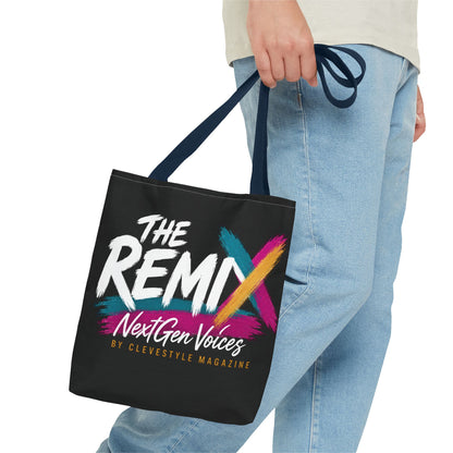 The Remix Tote Bag — NextGen Voices Magazine Logo AOP Tote