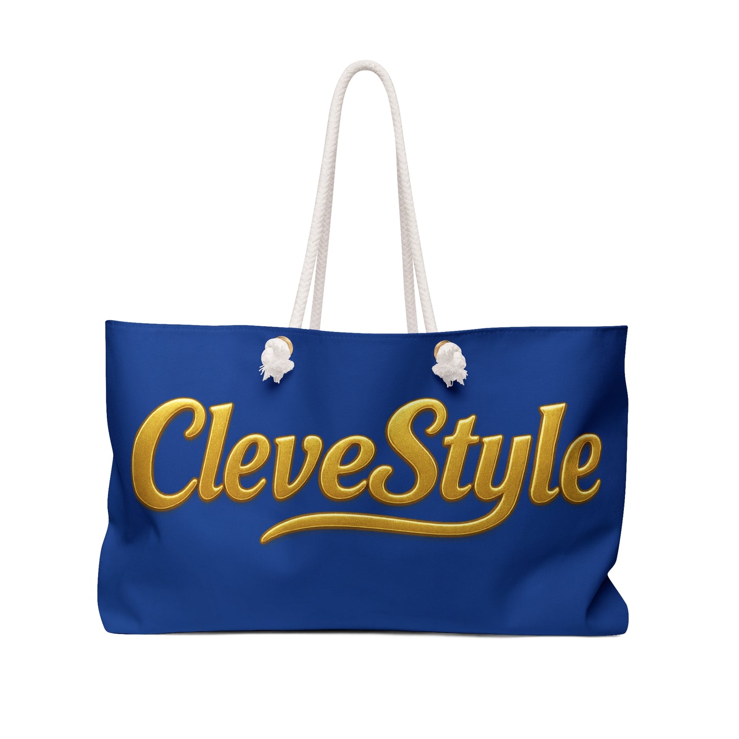 CleveStyle Weekender Bag — Gold Script Tote for Travel & Weekend Getaways
