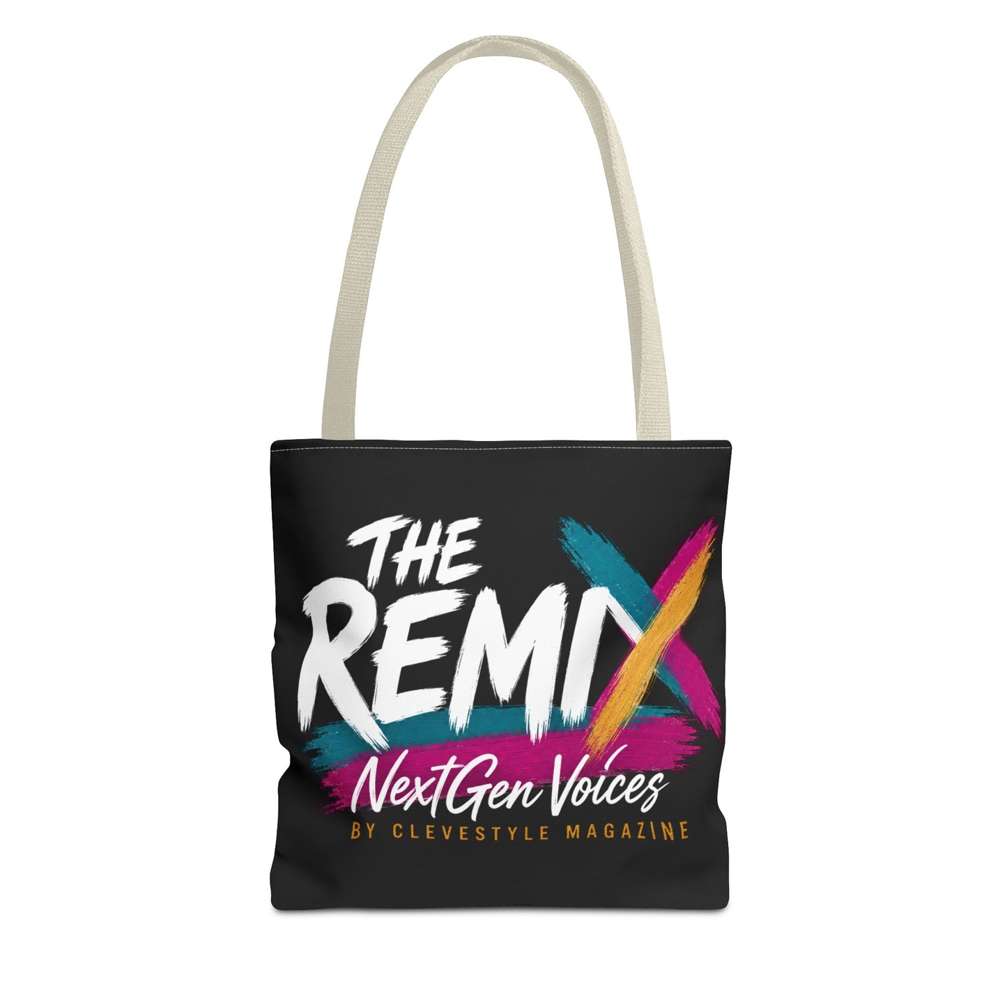 The Remix Tote Bag — NextGen Voices Magazine Logo AOP Tote