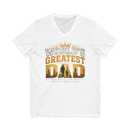 World's Greatest Dad V-Neck Tee — Father's Day Gift Shirt