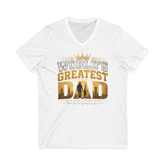 World's Greatest Dad V-Neck Tee — Father's Day Gift Shirt