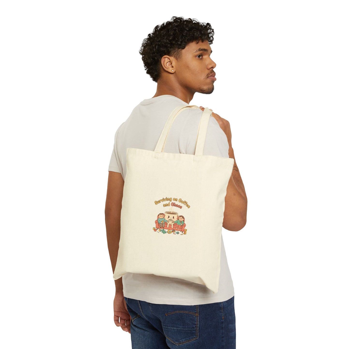 Morning Chaos Mom Tote | Parenting Morning Humor, coffee & kids