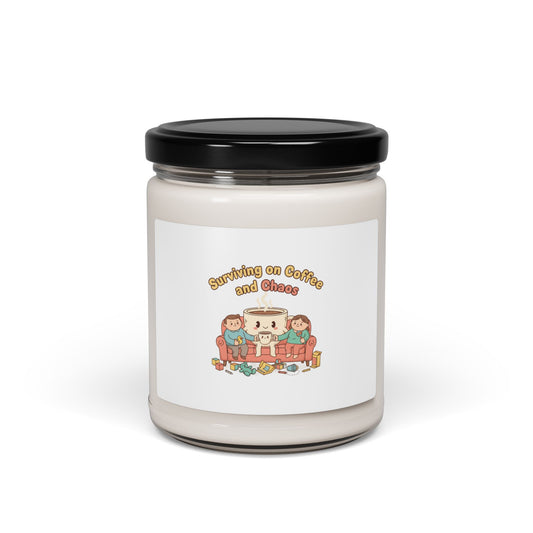 Surviving on Coffee and Chaos Candle | Scented Soy, Morning Chaos Humor