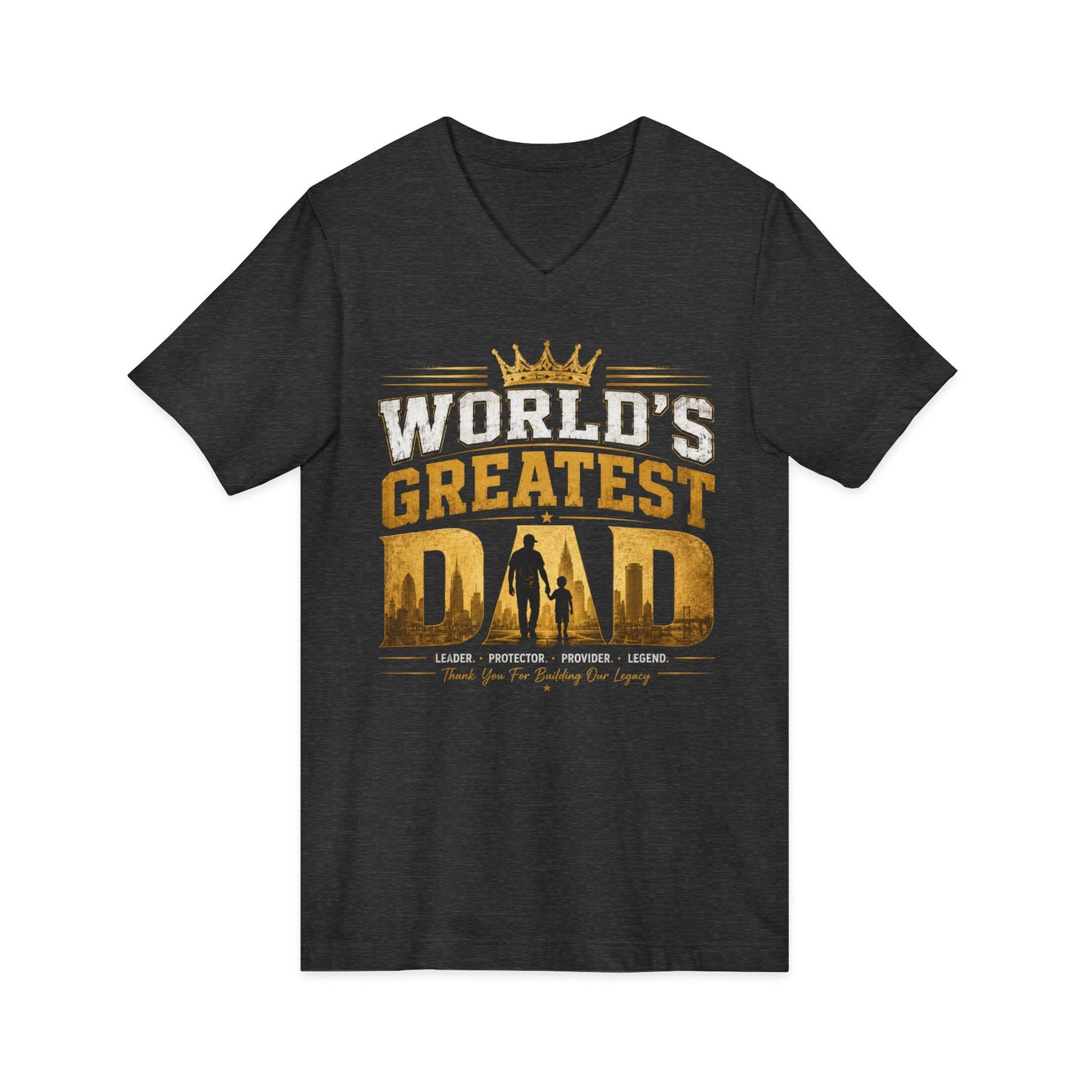 World's Greatest Dad V-Neck Tee — Father's Day Gift Shirt