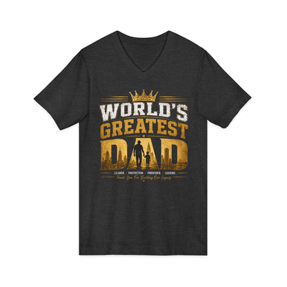World's Greatest Dad V-Neck Tee — Father's Day Gift Shirt