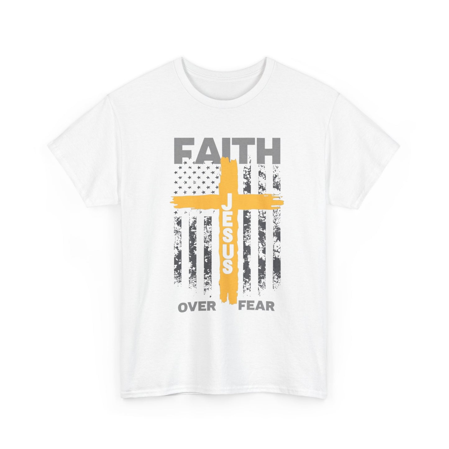 Faith Over Fear Tee — Jesus Cross Christian Graphic T-Shirt