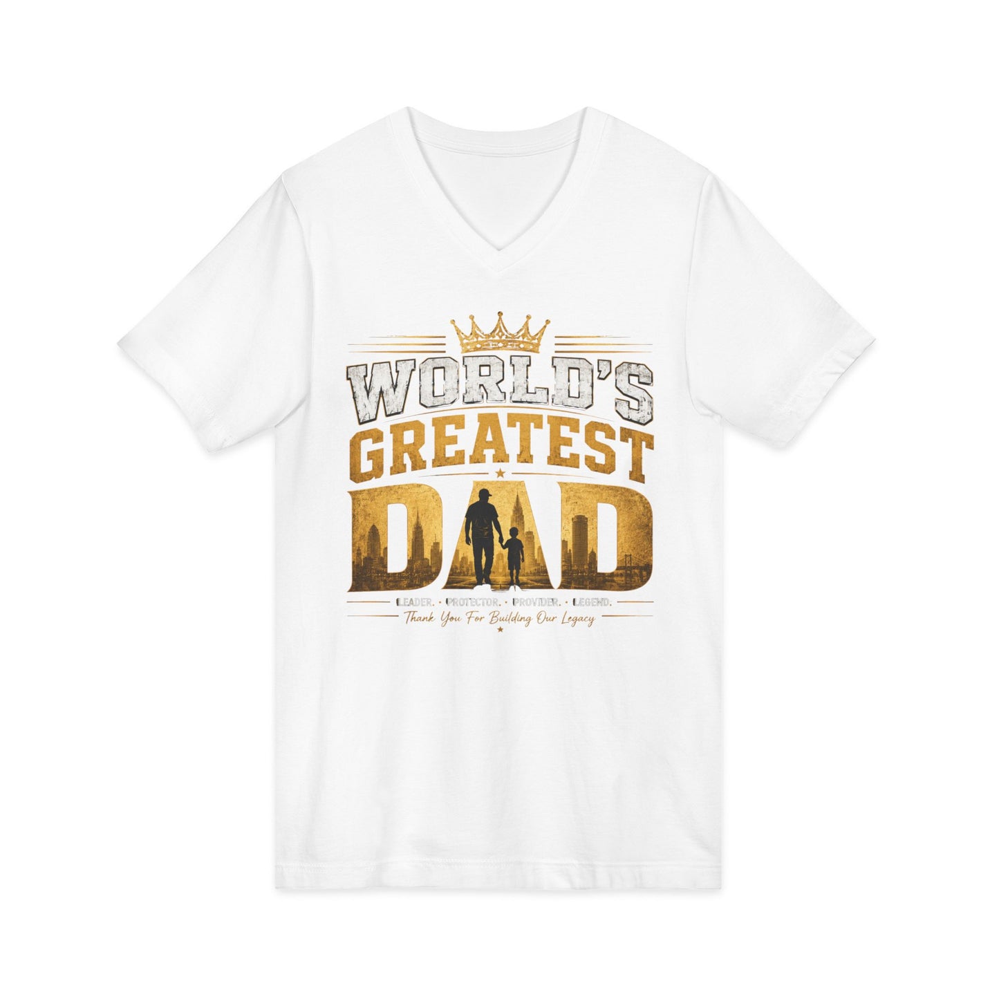 World's Greatest Dad V-Neck Tee — Father's Day Gift Shirt