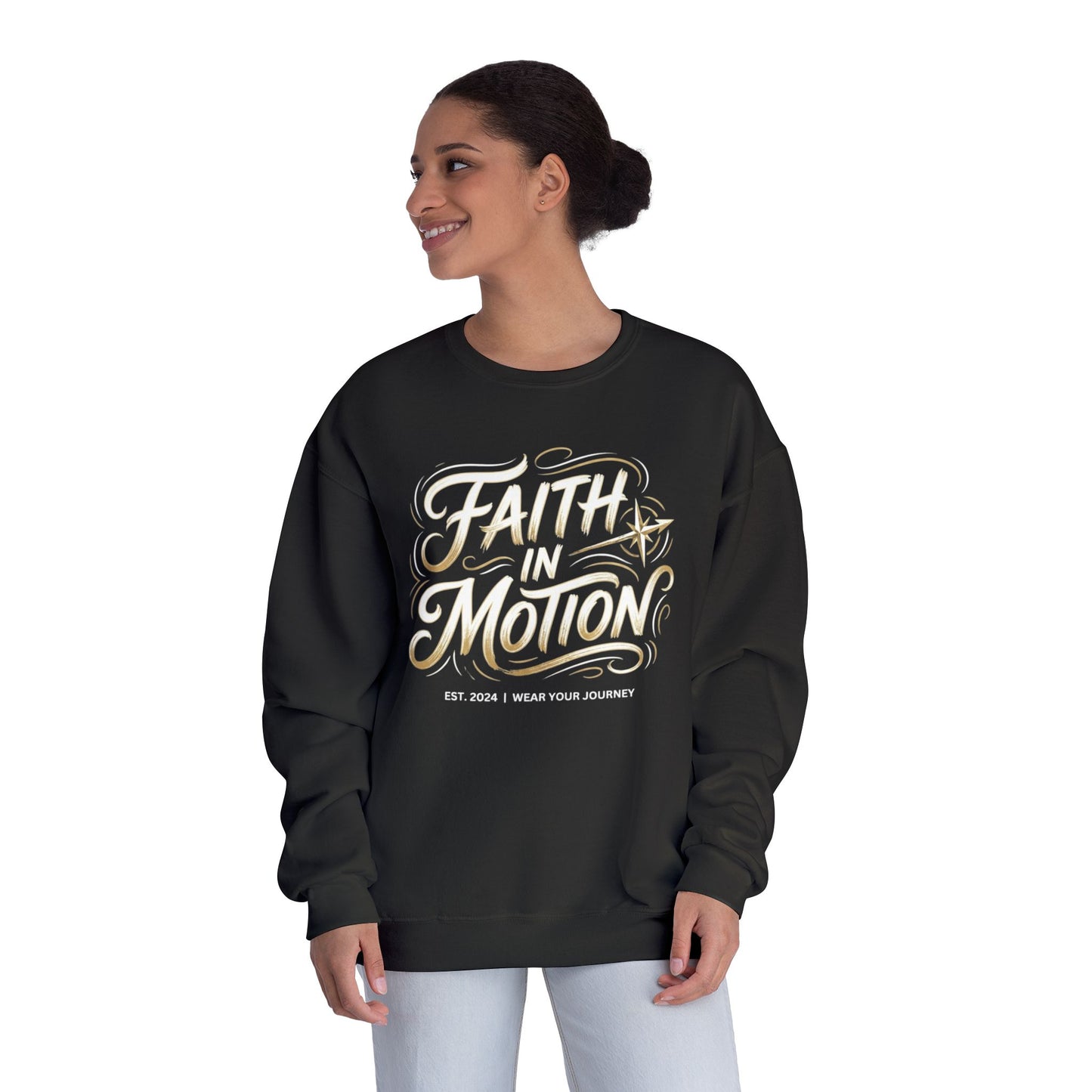Crewneck Sweatshirt — 'Faith Over Fear' Gold Script Pullover