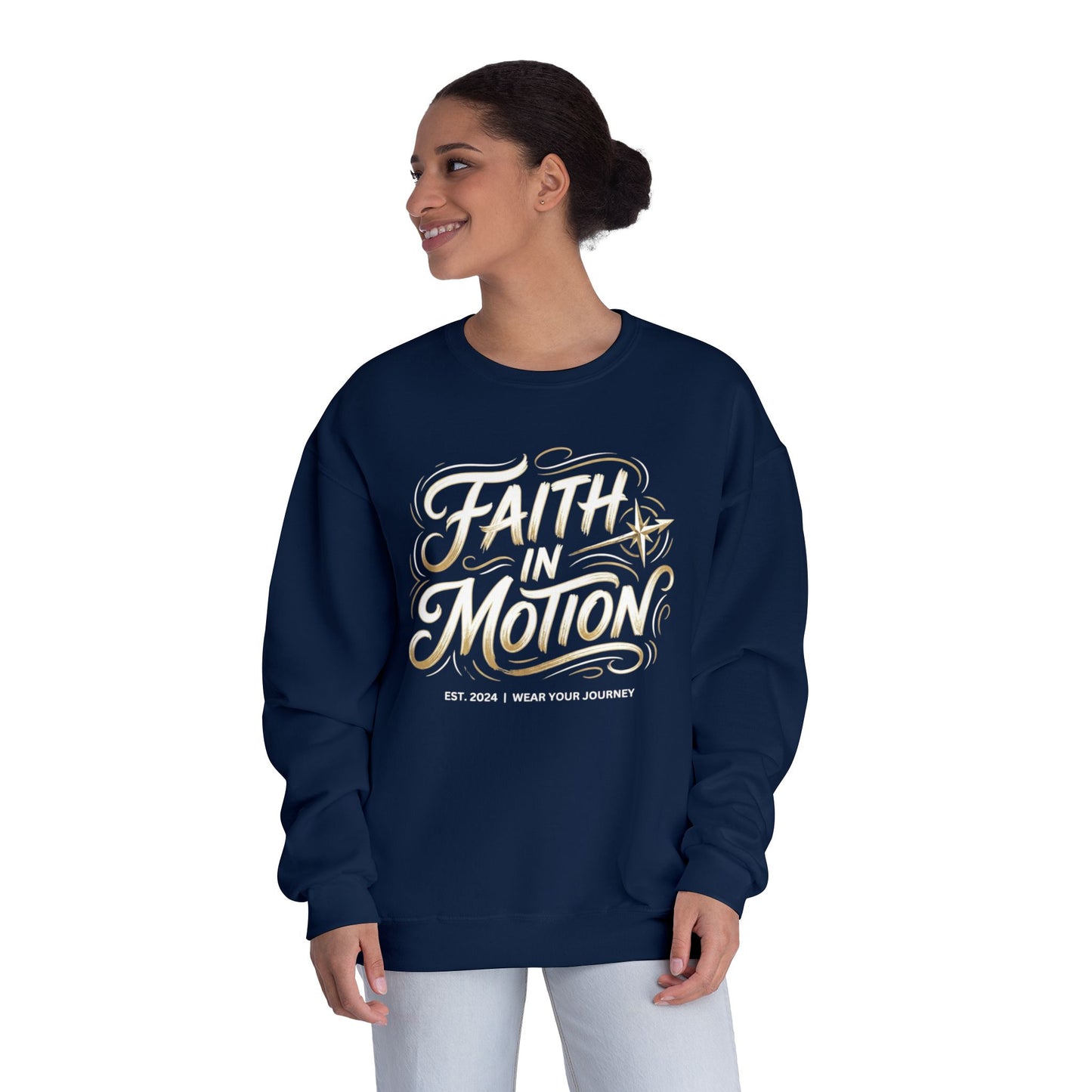 Crewneck Sweatshirt — 'Faith Over Fear' Gold Script Pullover