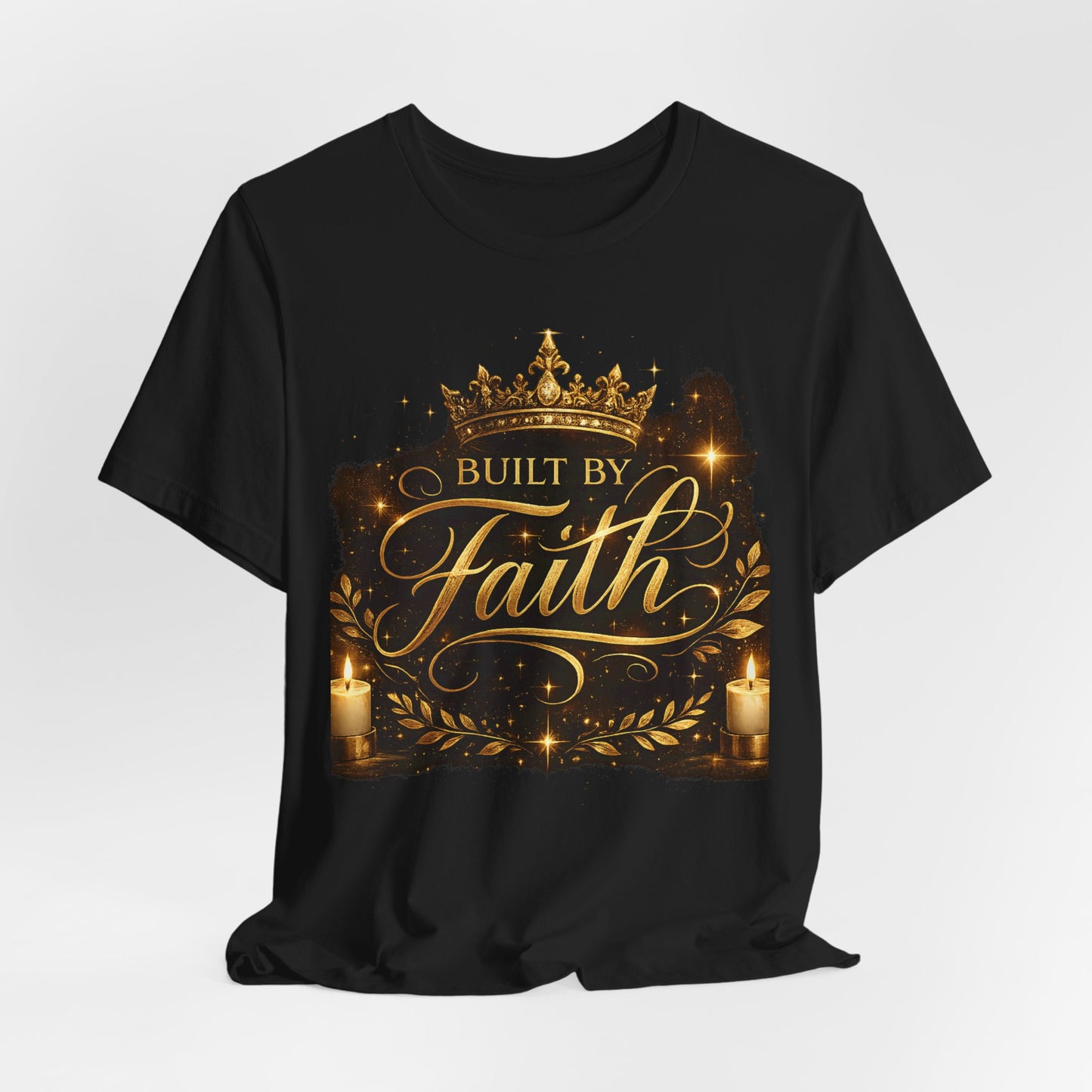 Built by Faith T-Shirt — Religious Inspirational Christian Tee