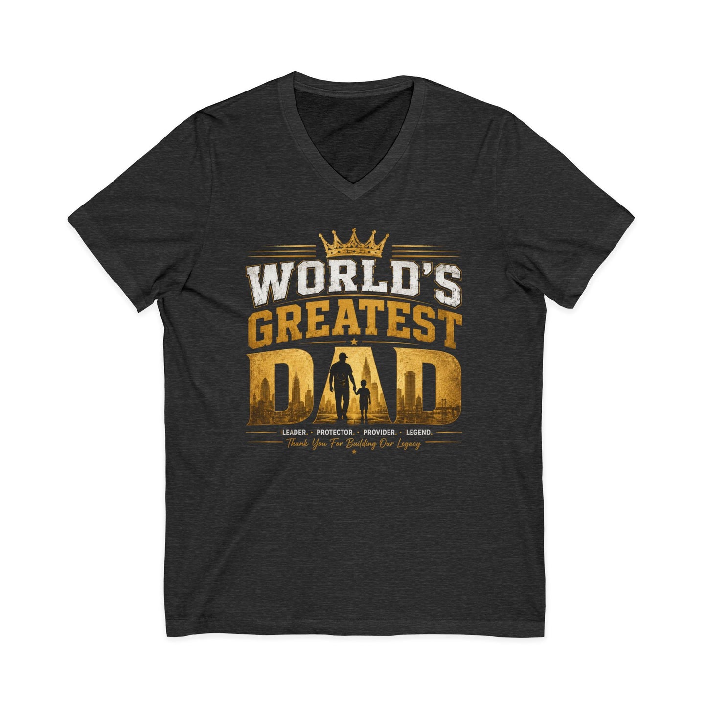 World's Greatest Dad V-Neck Tee — Father's Day Gift Shirt