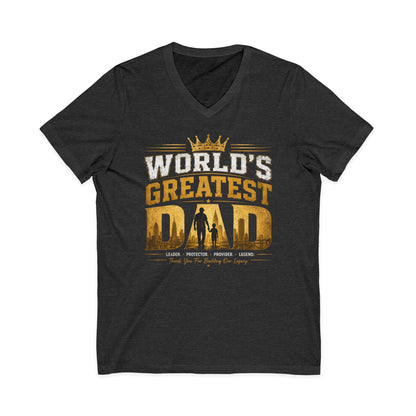 World's Greatest Dad V-Neck Tee — Father's Day Gift Shirt