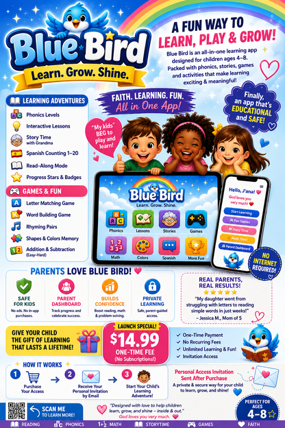 Blue Bird Learning App- Learn * Grow* Shine